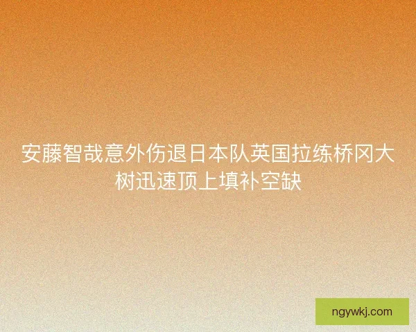 安藤智哉意外伤退日本队英国拉练桥冈大树迅速顶上填补空缺 安藤智哉意外伤退日本队英国拉练桥冈大树迅速顶上填补空缺